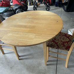 small Wooden  Table With Two Chairs