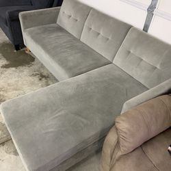 Grey L Shaped Sectional Futon Couch “WE DELIVER”