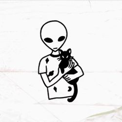 Cat alien window decal sticker