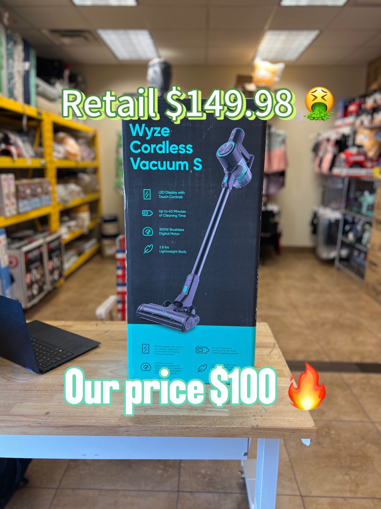 New Wyze Cordless Stick Vacuum 20kPa for Carpet, Hard Floors and Pet Hair