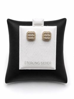 Gold Over 925 Sterling Silver 0.40CTW MOISSANITE Square Stud Screw Back Earrings