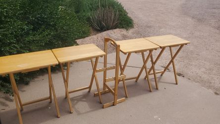 4 Foldable TV Dinner Tray Tables