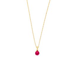 14K Gold Ruby Necklace