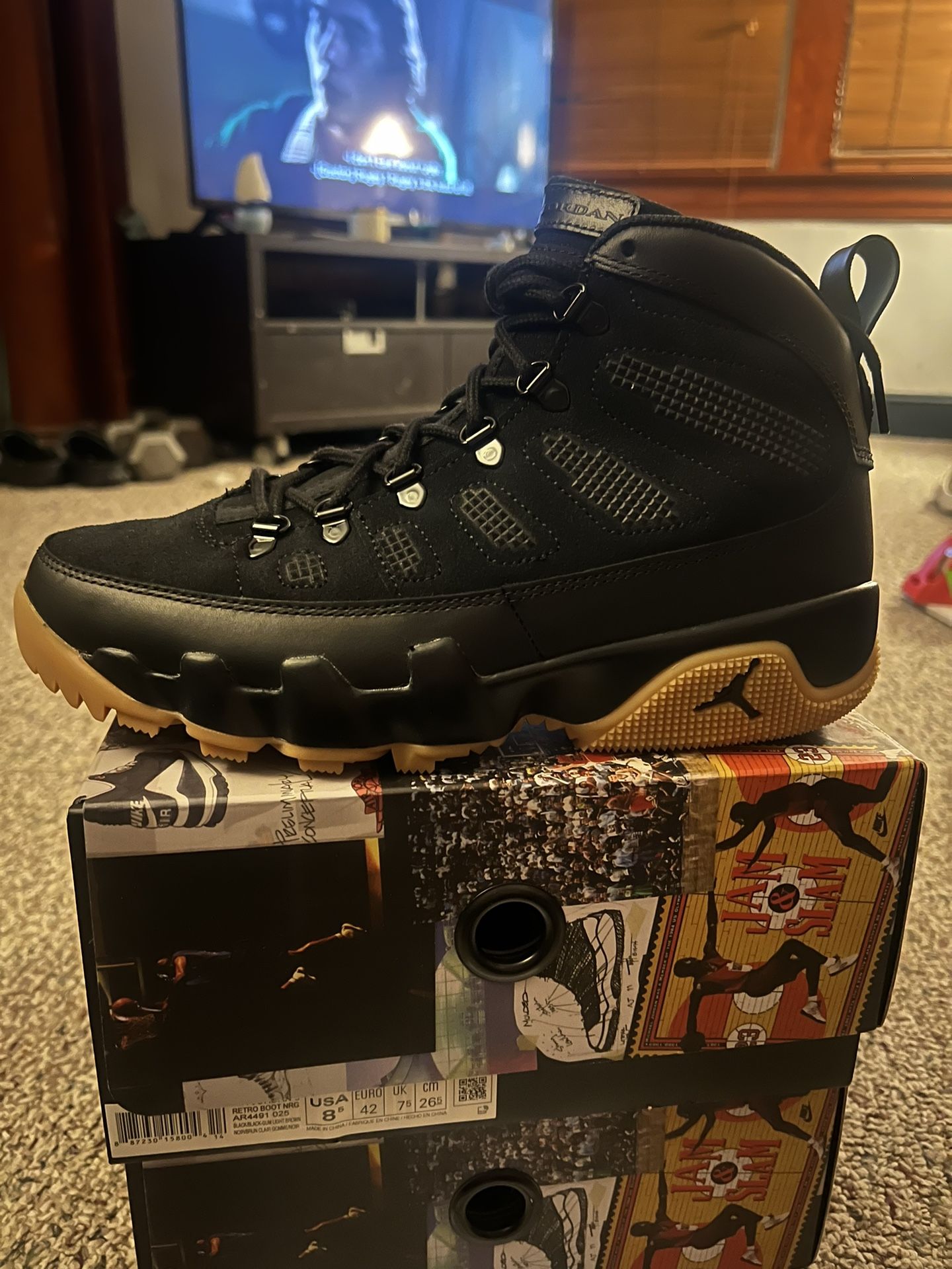 Jordan 9 Retro NRG Boot Black Gum size 8.5