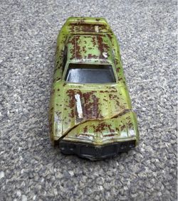 Vintage 1970s Toy Car Body Shell Parts Repair Green Muscle Car Damaged