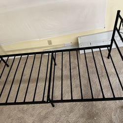 Metal Twin Bed Frame with Headboard and Footboard