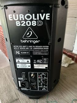 EUROLIVE B208D behringer ACTIVE 200-WATT 2-WAY PA SPEAKER SYSTEM