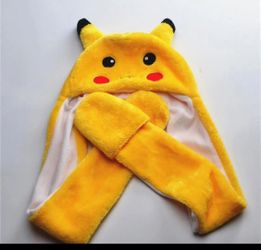 Pikachu Hat with attached gloves