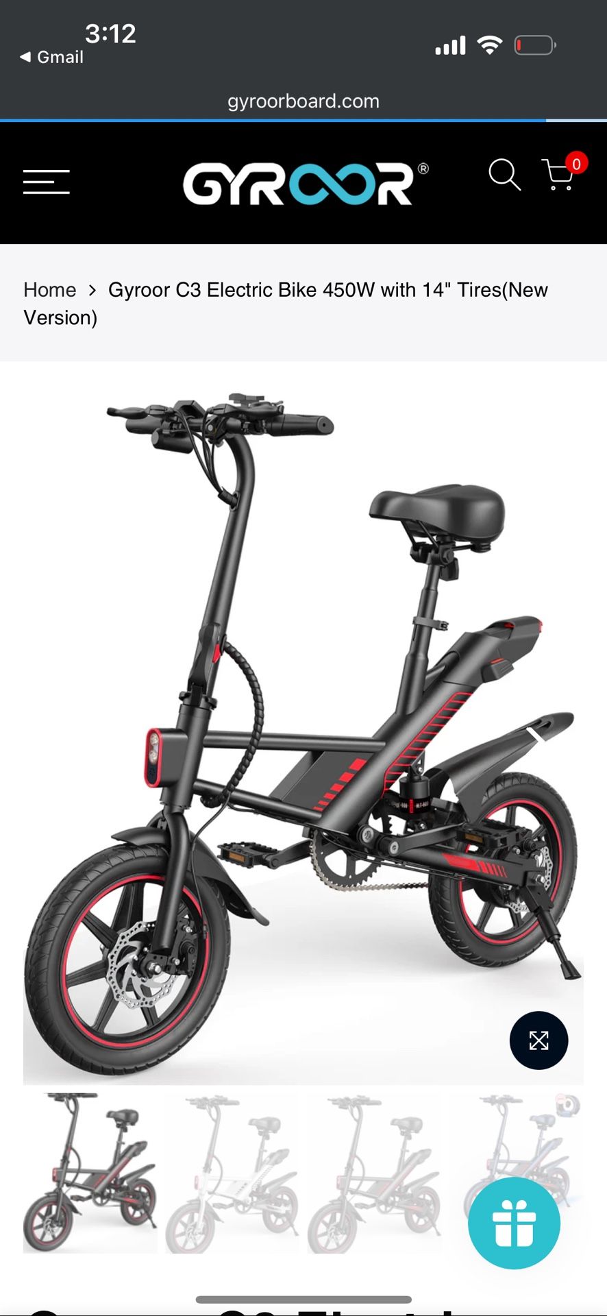 Gyroor C3 Electric Bike 450W with 14" Tires(New Version)