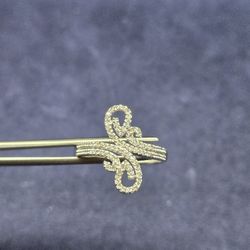 One 14k White Gold Diamond Fancy Style Swirl Ring