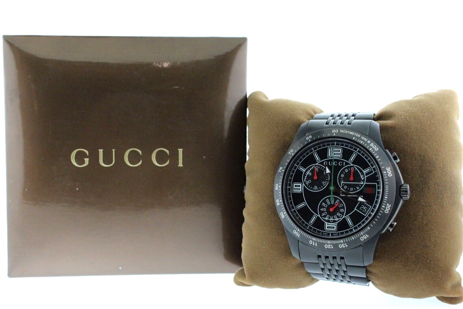 Gucci G-TIMELESS 126.2 Stainless Steel Black Dial Quartz Mens Watch for Gift, Casual