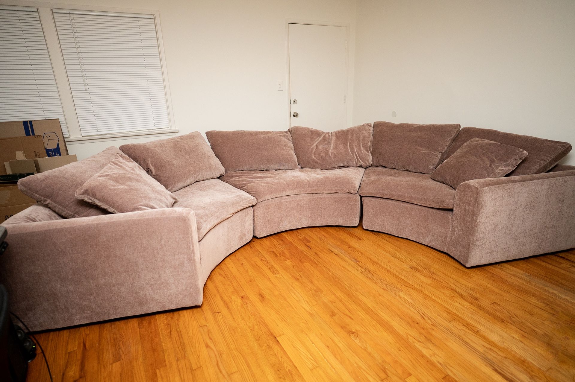 Semi-Circle Sectional Couch – Joybird Bryant Royal Blush Velvet