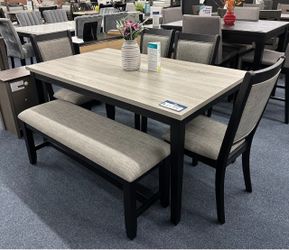 6 pc gray/black Dining set