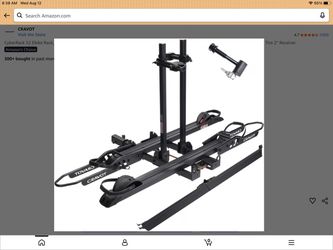 Cravot CyberRack S2 Ebike Rack, 300 Ibs Capacity Foldable Bike Racks for Tow Hitch