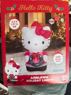 🟢 4.5FT LED SANRIO HELLO KITTY LIGHT UP CHRISTMAS INFLATABLE NIB 2025
