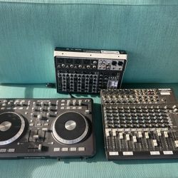 3 DJ Mixing Boards - Numark, Mackie 