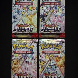 Prismatic Evolutions Booster Pack Art Bundle [Set of 4] - SV: Prismatic Evolutions (PRE)