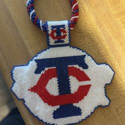 Minnesota Twins Double Sided Beaded Medallion 