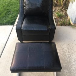 Leather Chair And Ottoman