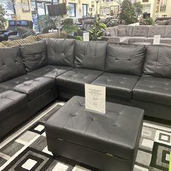 Leather Sectional With Cup Holder