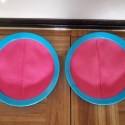 Children's Pink and Blue Velcro Plastic Tennis Ball Catchers (2)
