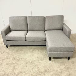 Gray Mid Century Modern 82” Sectional Sofa