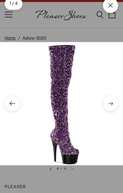 Brand New Sequin Thigh High Pleaser Boots Size 9