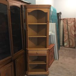 2 Corner Oak Book Shelves