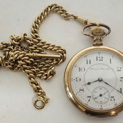 Antique Hampden Watch Co. Gold Filled Dueber Special Pocket Watch 17 Jewels