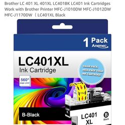 LC401 XL Black Ink Cartridges High Yield Replacement for Brother LC 401 XL 401XL LC401BK LC401 Ink Cartridges Work with Brother Printer MFC-J1010DW MF