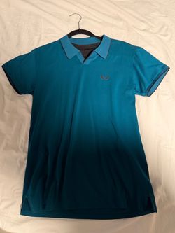 Nick Danger Mens Small Teal Polo Shirt Wing Logo Black Trim Size S