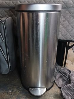 Metal trash can