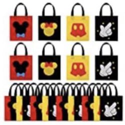 mickey mouse gift bags, non-woven bags, reusable for birthday parties, baby shower, mouse, theme party decorations