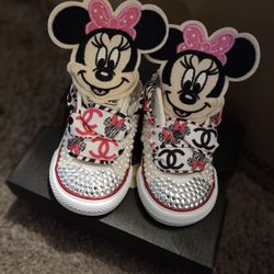 Bling Converse/bedazzled Shoes 