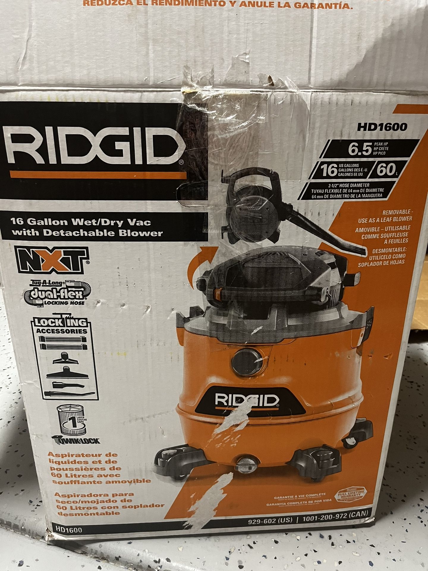 Rigid 16 Gallon 6.5HP Wet/Dry Vac