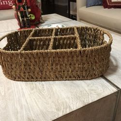 Wicker utensil holder