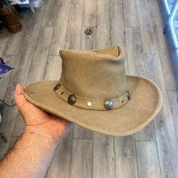 Leather Cowboy Hat The Outback Large