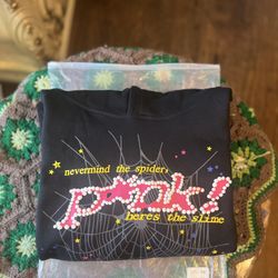 Sp5der P*NK Hoodie Black🔥