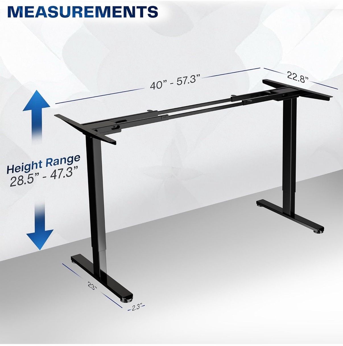 Heavy Duty Dual Motor Electric Sit Stand Desk Frame, 220 lbs Capacity up to 77" x 43" Tops, Memory Controller Height Adjustable Frame Only, Black, DES