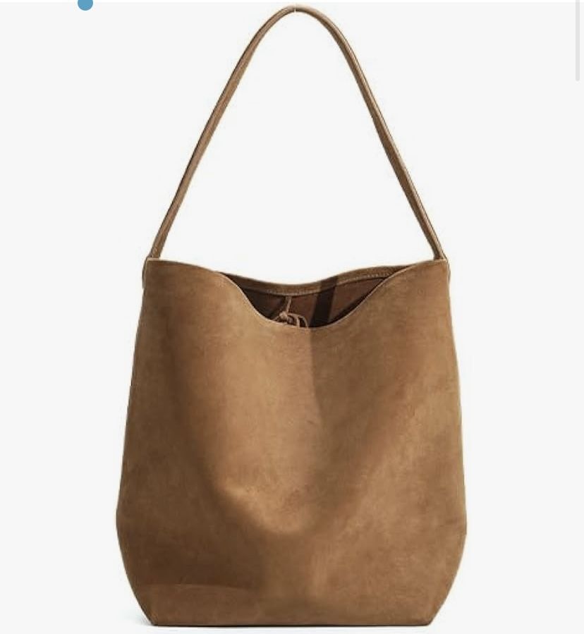 Genuine Leather Bucket Shoulder Bags for Women Ladies Retro Large Tote Purse Handbags Soft Suede Working Satchel