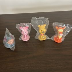 4 Vtg Kellogg’s, Disney Winnie The Pooh, Eyeore Tigger Piglet Bobble Heads