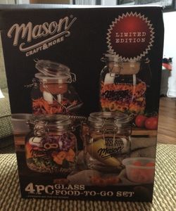 Mason craft & more (4) piece glass food-to-go set