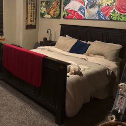 King size bed frame and boxspring