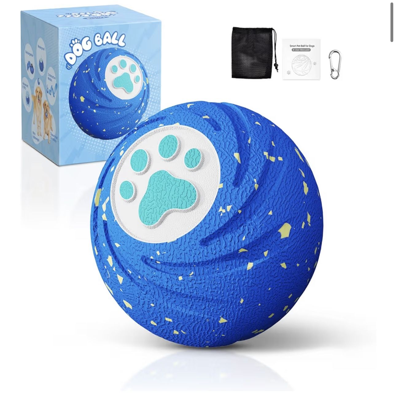Brand New Interactive Dog Ball for Large Dogs - Dog Toys for Aggressive Chewers to Keep Them Busy, Durable E-TPU Material, 3 Play Modes Automatic Dog