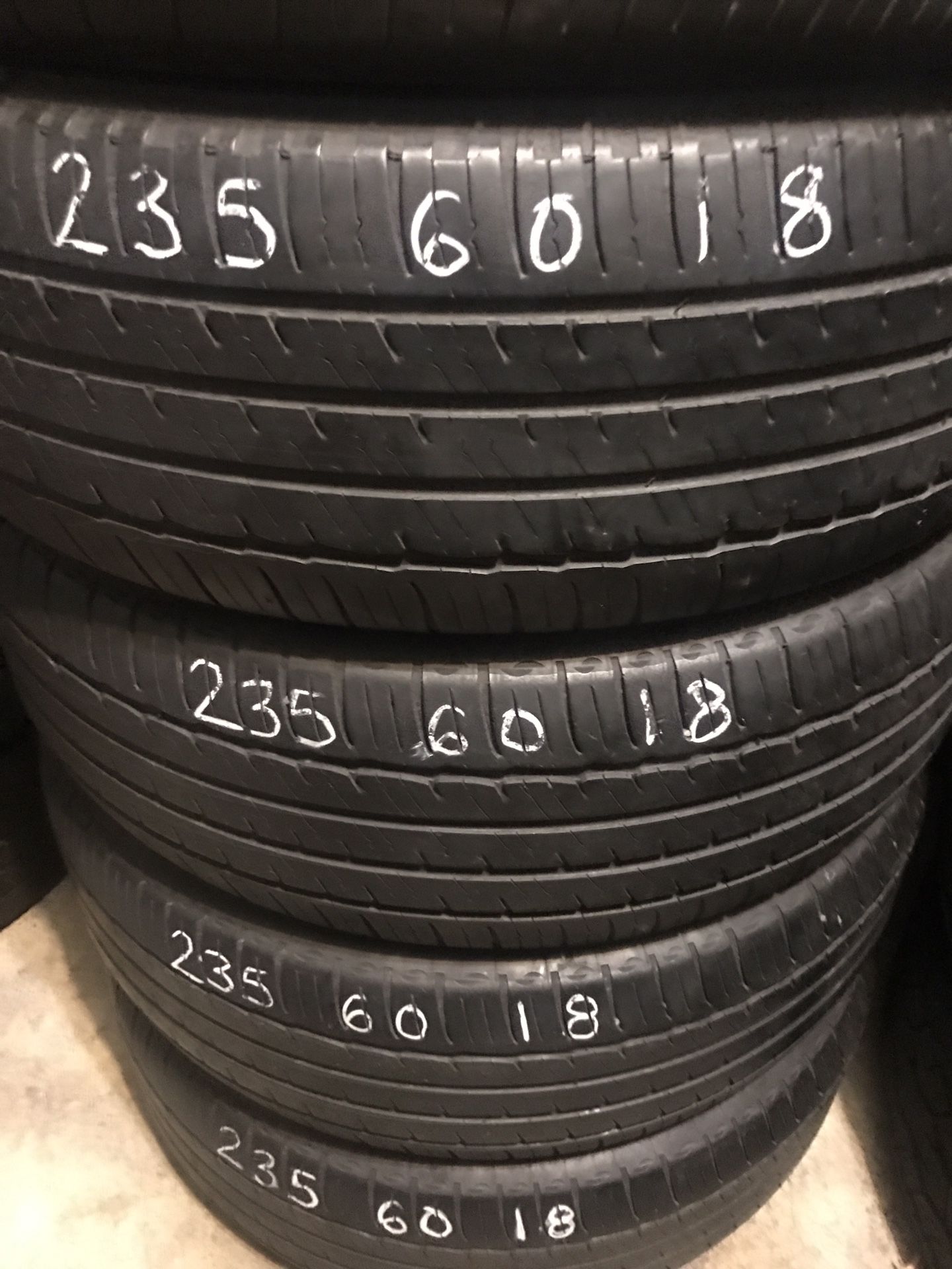 235/60/18 set of 4 tires 60% tread