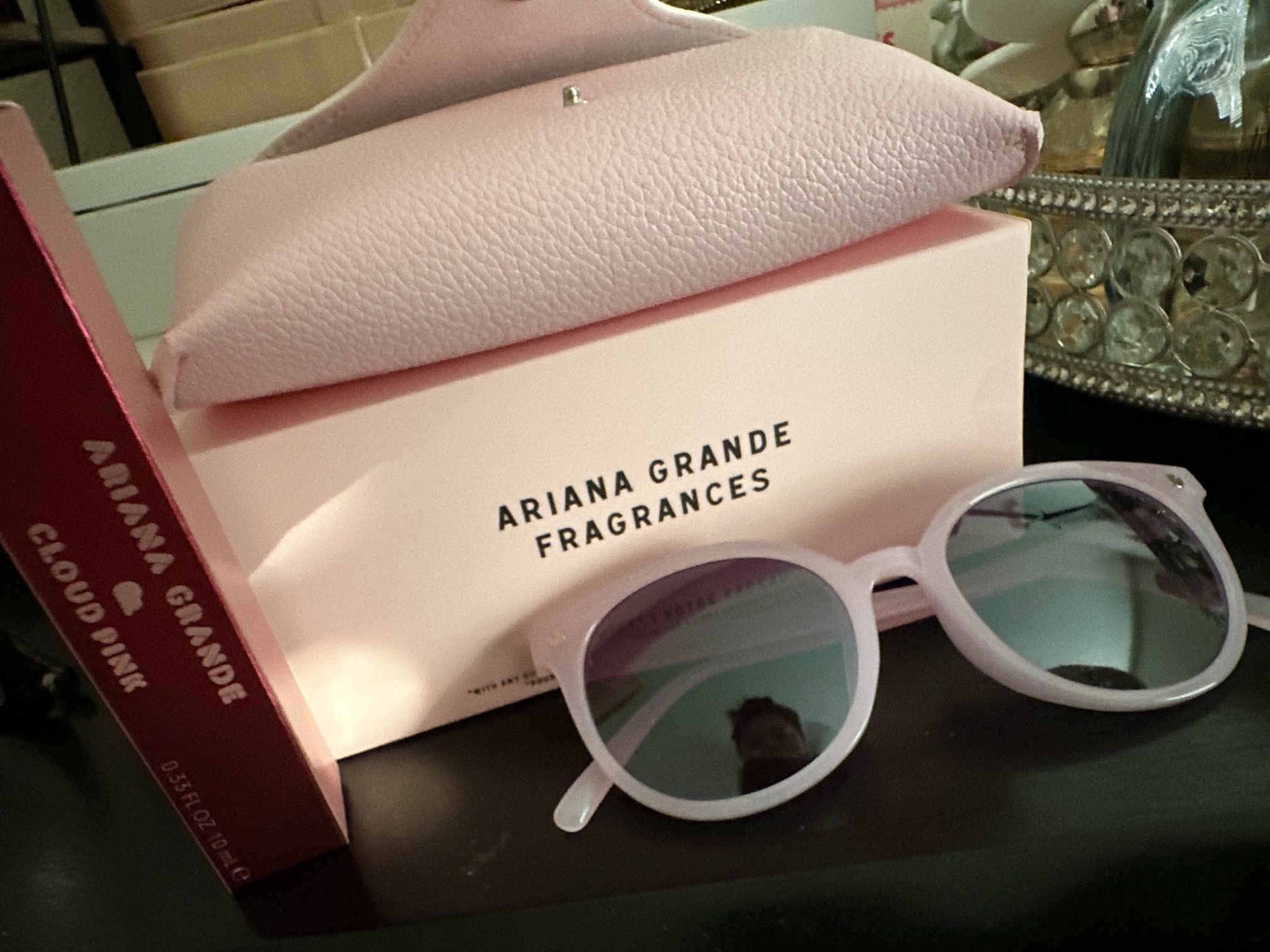 Ariana Grande Pink Sunglasses And Travel Size Pink Cloud