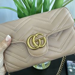 Fashion Bag “GG” New Leather With Metal Chain