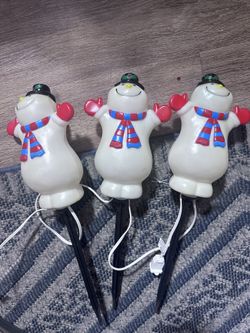 Vintage Snowman lights Outdoor Stake Lights 