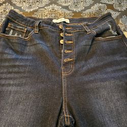 Womens Kankan Jeans-Dark Blue-Size 15