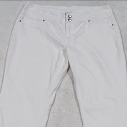 White Slim Fit Pants Double Button Size 10